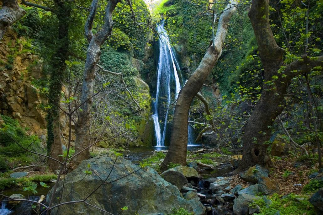 waterall in the thripti mountains - crete