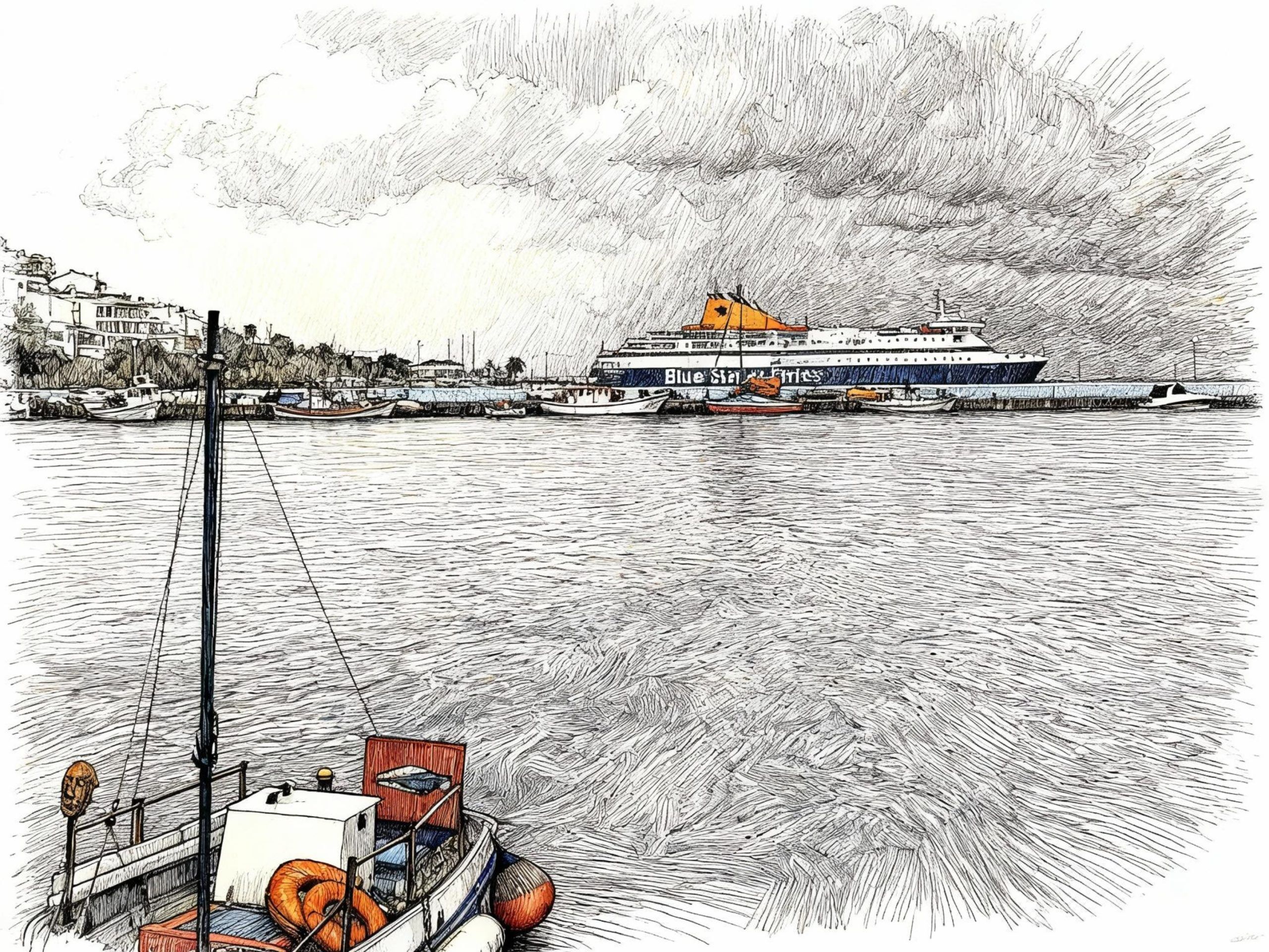 P&O Blue Star Ferry Paros At Sitia